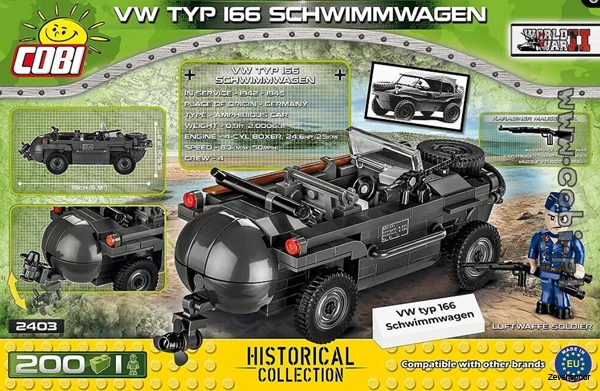 2403 Cobi Bouw Sets VW Typ 166 Schwimmwagen 2403 Cobi Bouw Sets VW Typ 166 Schwimmwagen -Cobi Winkel CO2403 1