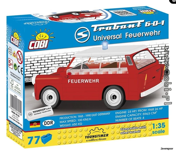 24555 Cobi Bouw Sets Trabant 601 Universal Feuerwehr 24555 Cobi Bouw Sets Trabant 601 Universal Feuerwehr -Cobi Winkel CO24555 6