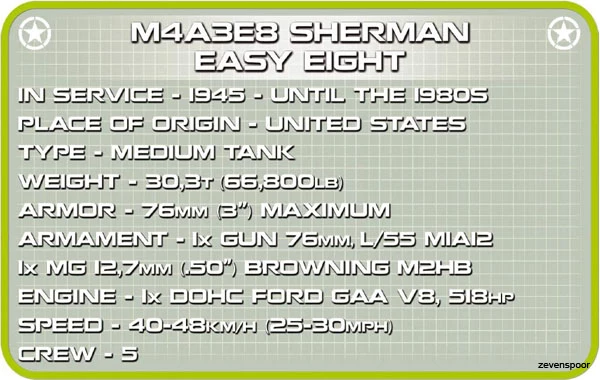 2533 Cobi M4A3E8 Sherman Easy Eight 12 2533 Cobi M4A3E8 Sherman Easy Eight - Afbeelding 12