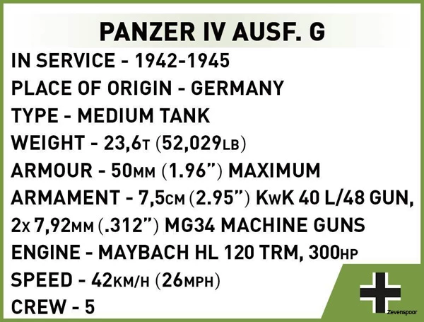 2714 Cobi WWII PANZER IV Ausf.D 5 2714 Cobi WWII PANZER IV Ausf.D - Afbeelding 5
