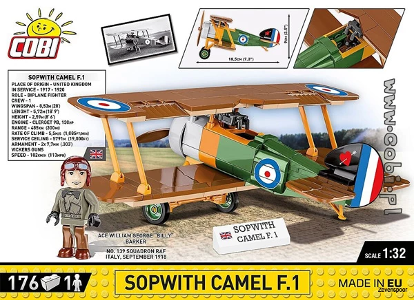 2987 Cobi GREAT WAR SOPWITH. F.1 CAMEL 175 KL. 2 2987 Cobi GREAT WAR SOPWITH. F.1 CAMEL 175 KL. - Afbeelding 2