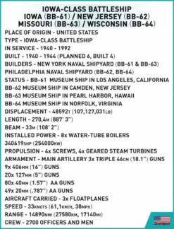 4836 Cobi WWII IOWA-CLASS BATTLESHIP- EXECUTIVE EDITION -Cobi Winkel CO4836 8