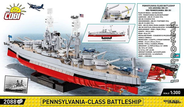 4842 Cobi Bouw Sets Pennsylvania – Class Battleship (2in1) – Executive Edition 4842 Cobi Bouw Sets Pennsylvania – Class Battleship (2in1) – Executive Edition -Cobi Winkel CO4842 1