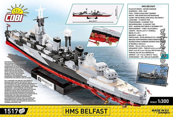 4844 Cobi Bouw Sets HMS Belfast 4844 Cobi Bouw Sets HMS Belfast -Cobi Winkel CO4844 1