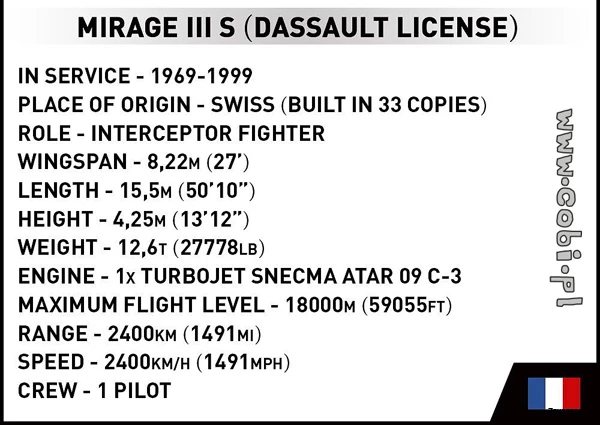 5827 Cobi ARMED FORCES MIRAGE IIIRS SWISS 7 5827 Cobi ARMED FORCES MIRAGE IIIRS SWISS - Afbeelding 7